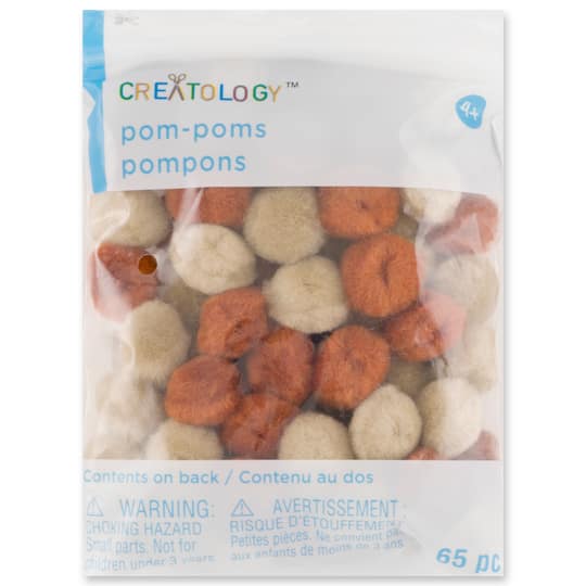 24 Packs: 65 ct. (1,560 total) 1/2" Mixed Brown Pom Poms by Creatology™